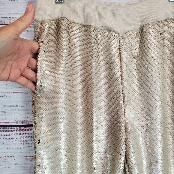 Anthropologie HEI Sequin Pants Sz S Sparkle Jogger Stretch Club Holiday Parrty - Picture 6 of 12